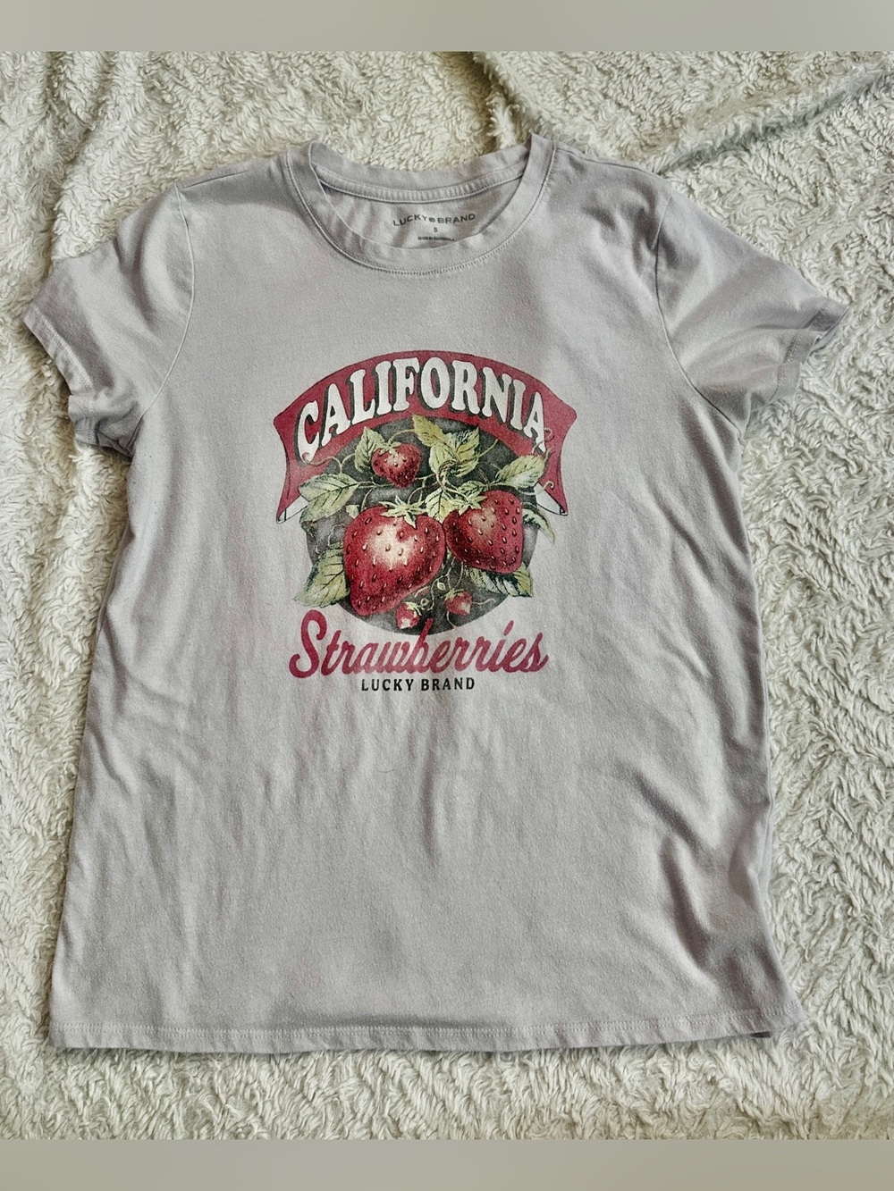 Lucky Brand Strawberry Graphic T-Shirt Size S